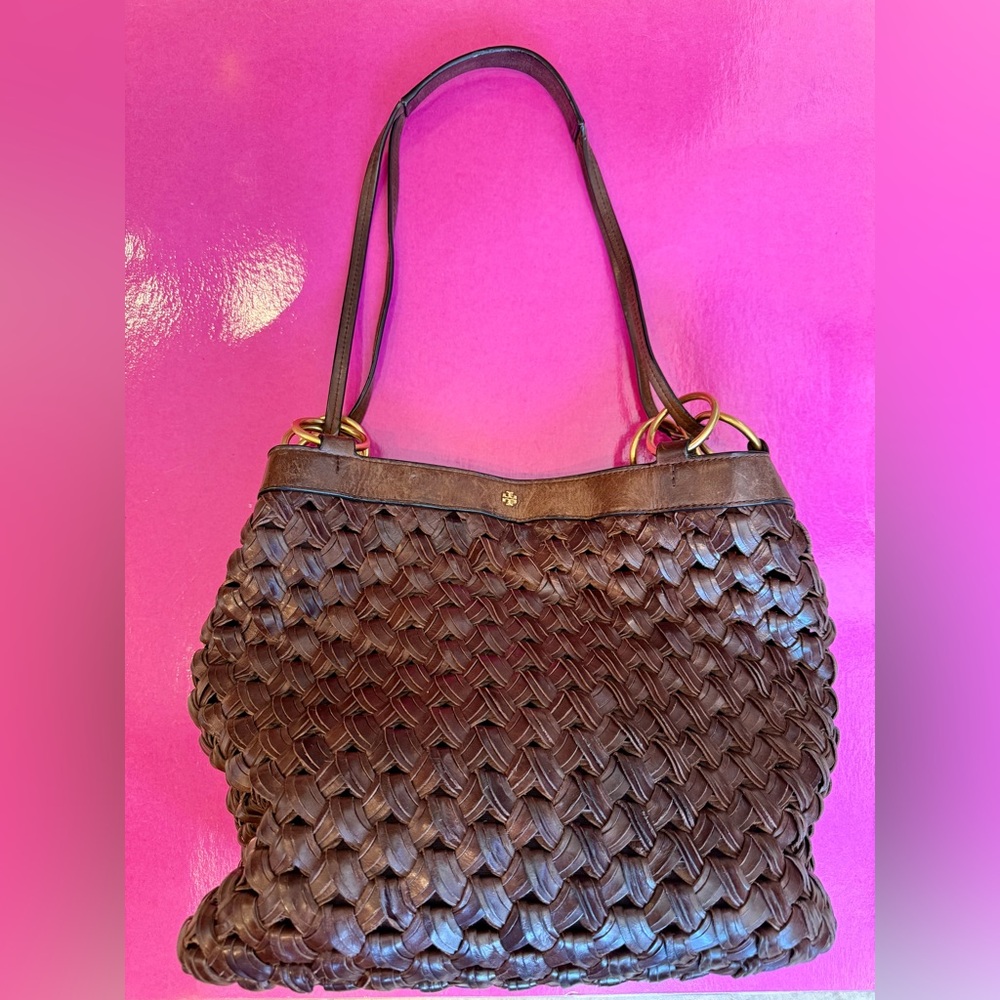 Tory Burch Woven Leather Shoulder Bag